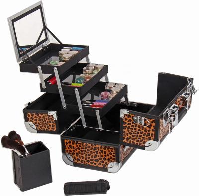 China Fashion Makeup Case Professional Aluminum Cosmetic Bag Filter Frame Beauty Box Lockable Makeup for sale