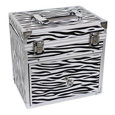 China Handmade/Fashion/Customized Zebra Nail Polish Organizer Aluminum Carrying Case for Nail Enamel and Tools for sale