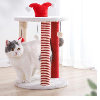 China Viable Christmas Series Cat Tower Cat Tree Scratcher Cute With Sisal Rope for sale