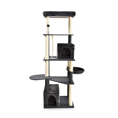 China Sustainable Cat Tree Scratcher Multi-Level Cat Tower Indoor Luxury Housing for sale