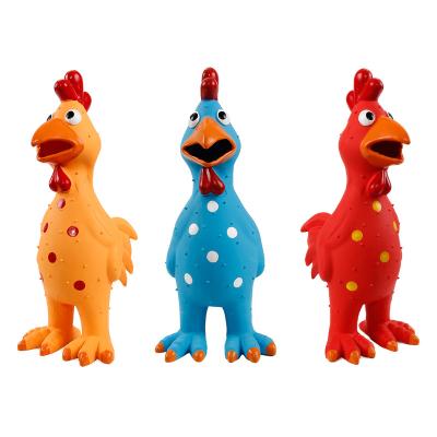 China Chicken Interactive Latex Dogs Puppy Stress Squeaker Squeaker Toys For Small Medium Dogs for sale