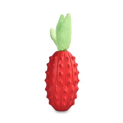 China Petstar New Style Viable Radish Squeaker Rubber Dog Chew Toy for sale