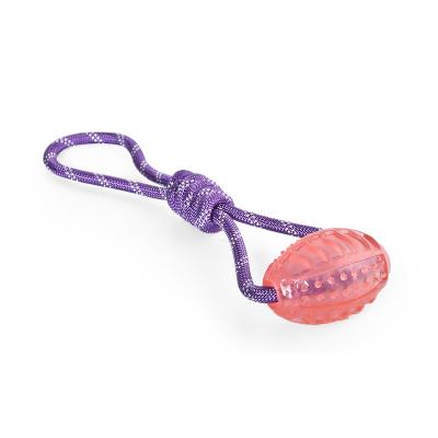 China Viable Dogs Conflict Cotton Rope With Interactive Chew Ball Dog Toys For Chewers Aggressive Tough Dog Toys for sale