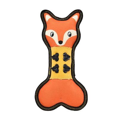 China New Viable Fox Train TPR Chew Molar Canvas Hard Fabeic Dog Pet Toy for sale