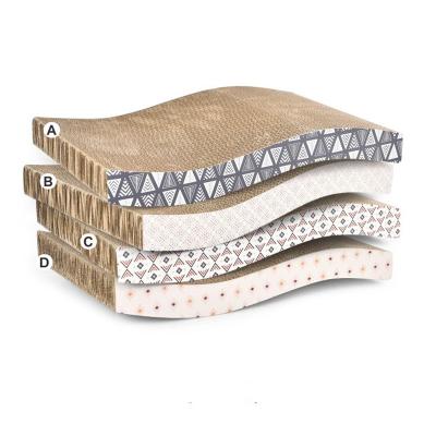 China Cat Scratcher Cat Scratching Pad viable with different scratch textures wave curved for sale