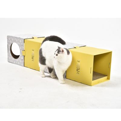 China Petstar DIY Cat Playhouse Cardboard Tunnel Bed Box Viable Work Area for sale