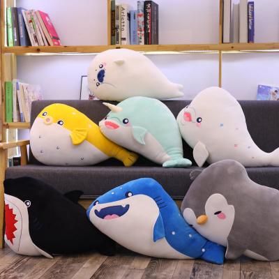 China Handmade Wholesale Cute Soft Stuffed Plush Toy Otter Whale Penguin Dolphin Dolphin Sea Animal Toys for sale