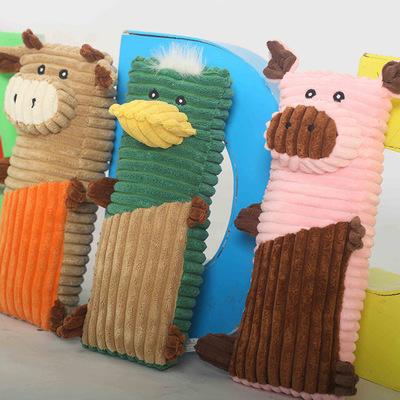 China Soft Plush Stocked Toy For Dog Duck Pet Dog Bite Rope Noise Hog Cow Wholesale for sale