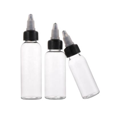 China 1oz 2oz 4oz 6oz 8oz Long Empty Transparent Plastic Sauce Squeeze Beverage Pet Tip Bottle With Twist Cap for sale