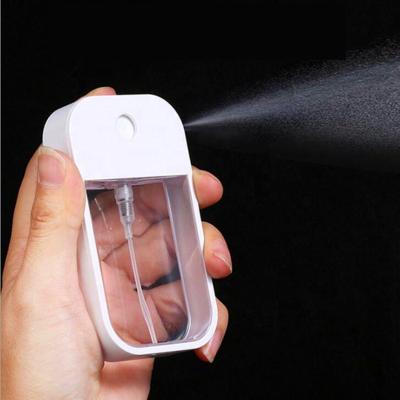 China Card Cosmetic Empty Pocket Mist Flat Spray 50ml Square Spray Dispensing Perfume Bottle With Keychain for sale