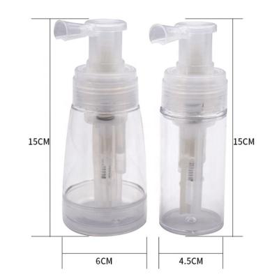 China Baby Powder Removable Empty Transparent Loose Cosmetic Skin Care Hair Salon Dry Powder Spray Bottle With Locking Spout for sale