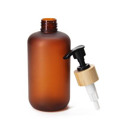 China China Cosmetic Custom Logo 500ml Brown Lotion Bottle Shower Gel Shampoo Toiletries Plastic Bottle for sale