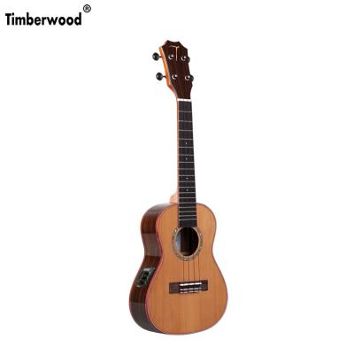 China Solid Pine+Korean Rosewood Ukulele High Quality Red Pine Top Solid Korean Ukulele 23 Inch With EQ EQ Factory for sale