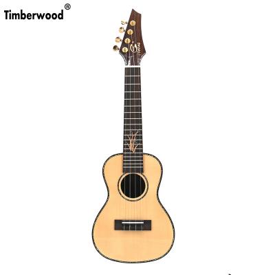 China Engelmann solid parent 2019 Engelmann Amazon hotsale gloss finish 23 inch handmade concert ukulele fir top solid rosewood ukulele gloss finish factories for sale