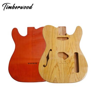 China Good quality aftermarket black body electric guitar tl GUITAR semi cavity telecaster electric guitar body factory for sale