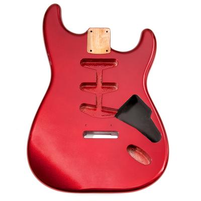 China Wholesale Custom Alder Slim Cavity GUITAR Logo Unfinished Solid Body Electric Guitar Metallic Red Body for sale