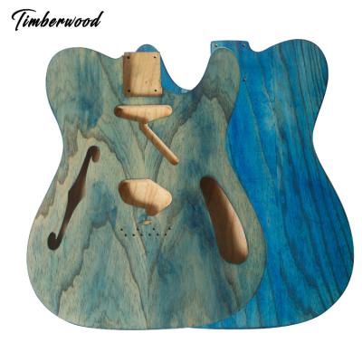 China GUITAR tl electric guitar good quality body with cavity American telecaster semi body blue alder color electric guitar body factory for sale