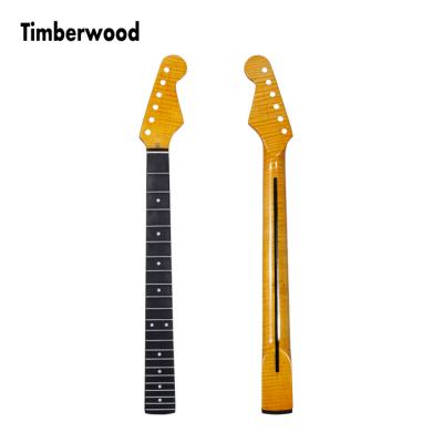 China GUITAR Aftermarket flame maple guitar neck with gold canadian color maple rosewood fretboard flame finish glossy amazon hotsale factory for sale