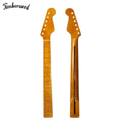 China GUITAR Grade ST Electric Guitar Top Neck With Neck Canadian Premium Grade Guitar Maple Fingerboard Flame Guitar Neck High End Factory for sale