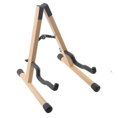 China OEM Service New Product Folding Detachable Natural Solid Wood Music Display Stand A Frame Guitar Stand for sale