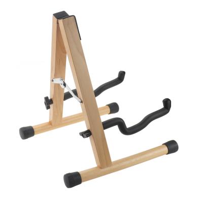 China Factory Wholesale Current OEM Service Folding Detachable Natural Solid Wood Display Stand One Frame Guitar Stand for sale