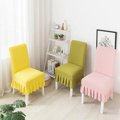 China Jacquard Washable Solid Spandex Elastic Chair Cover Case For Chairs Dining Room Wedding Chair Universal Covers for sale