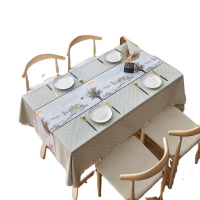 China Rectangular PVC tablecloth waterproof tablecloth for living room plastic oilcloth and waterproof coffee table cover for dining table decor for sale