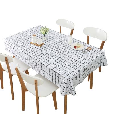 China Waterproof PVC Table Cover Plastic Waterproof Table Cloth Printed Oilproof Home Kitchen Dining Table Cloth Protector For Rectangular Table for sale