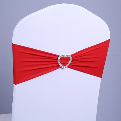 China Recycle YRYIE Wholesale Cheap Event Banquet Lycra Wedding Chair Bands With Heart Buckle for sale