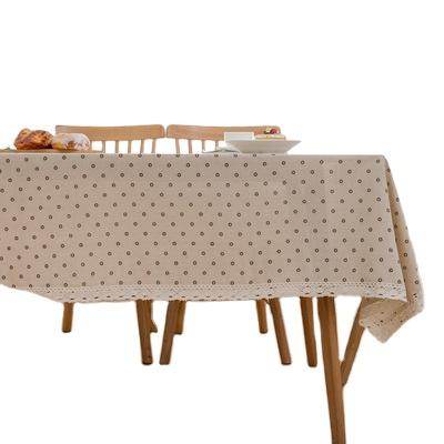 China Oilproof Printed Table Cloth Cotton Table Cover Lace Tassel Linen Table Cloth for sale