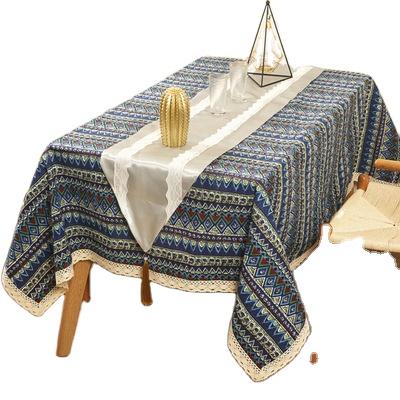 China Oilproof Printed Table Cloth Lace Tablecloth Decorative Dining Table Cloth for sale