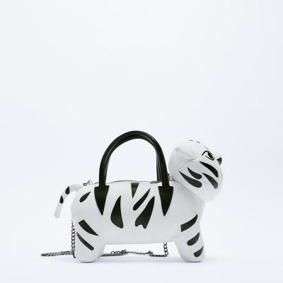 China Waterproof Leather Stereoscopic White Lady's Zodiac Pattern Tiger PU Shoulder Cross One Chain - Body Bag for sale