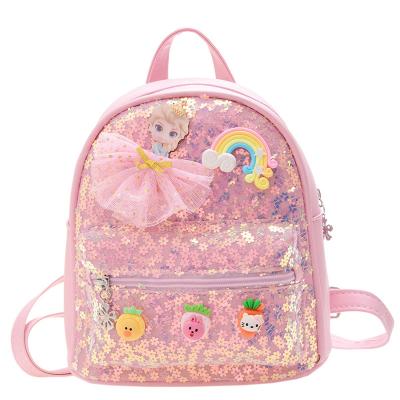 China Waterproof Sequins Bow Transparent Lovely Princess Backpack Schoolbag Manufacturers For Kids for sale