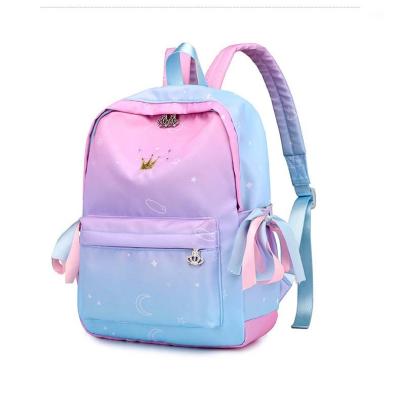 China Large capacity gradient cloud weight loss high school backpack lady backpack color large volume for sale