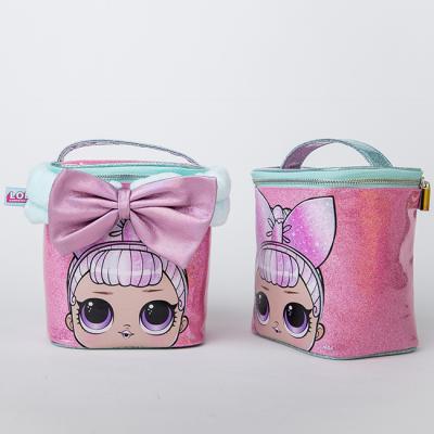 China Bring your own makeup headband waterproof skin care product storage bag travel large capacity multifunctional cylinder professional makeup bag for sale