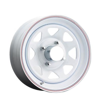 China Sunraysia 8-Spoke Steel 4x114.3 Custom White Steel Wheels Offset Rims for sale