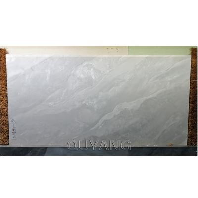 China Europe QUYANG Anion Light Gray Porcelain Marble Look Living Room Flooring Luxury Bathroom 1200*600mm Polished Ceramic Tile for sale