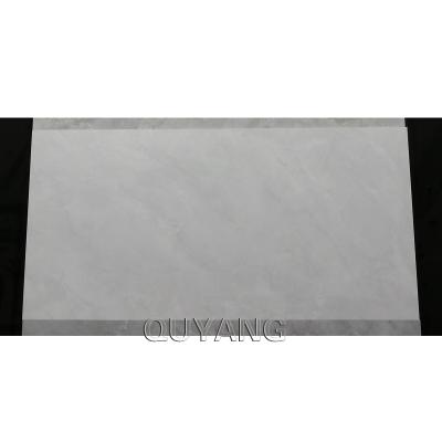 China Europe QUYANG Family White Rectangle Polished Anion Luxury Porcelain Marble Look Living Room Floor Tile Bathroom Tile 1200*600mm for sale