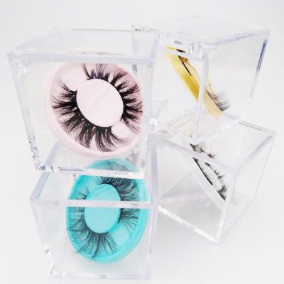 China Make More Beautiful Wholesale Mink Lashes Lash Vendor Customized Boxes Cute Clear Clear Square Lashes Box For Lash for sale