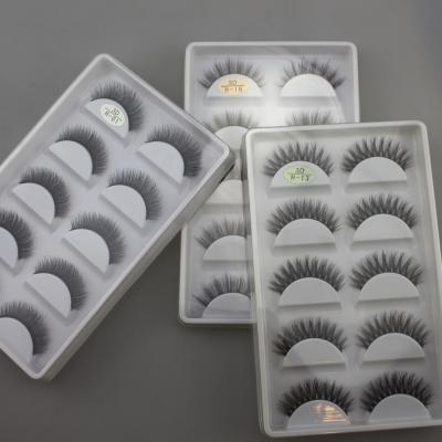 China Wholesale 5pairs/pack Natural Strip 3d Soft Thin Light Cruelty Free Private Label Vegan Eyelashes for sale