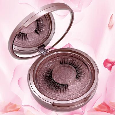 China High Quality Natural Soft Magnetic Eye Lashes 5 Magnet Synthetic Lint Mink With Rose Gold Box for sale