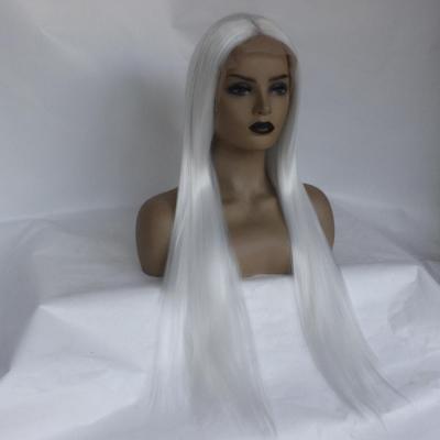 China Baby Color Wave 8-26inch Silky Straight White Lace Front Synthetic Wigs For White Women for sale