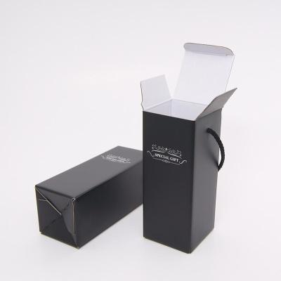 China Wholesale Custom Silver Foil Handmade Logo Corrugated Wine Packaging Box With Handle for sale