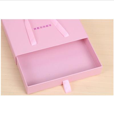 China Handmade Custom Cardboard Packaging Drawer Box With Ribbon For Portable Shit Clothes Scarf Gift Box Wholesale for sale