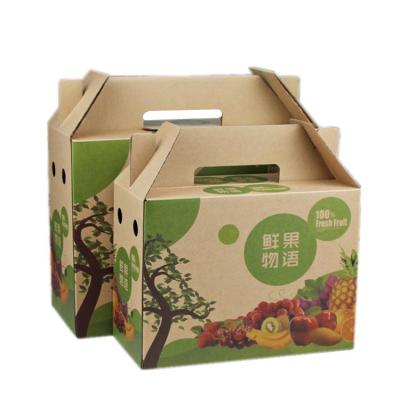 China Recycled Materials Strong Packaging Vegetable And Fruit Box Fruit Packaging Cardboard Gable Box In Printing for sale