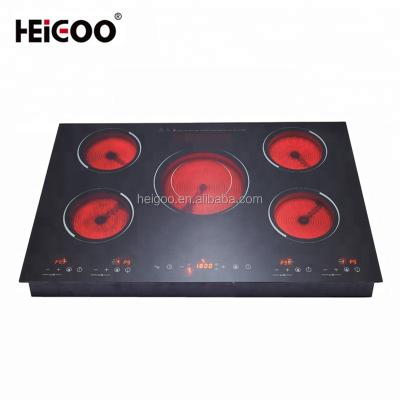 China Hotel Hot Selling New Design Home Kitchen Appliances Element 5 Burners Electric Induction Stove Infrared Ceramic Hob for sale