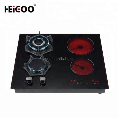 China Hotel Custom brand professional built-in 4 burners kitchen appliances electric infrared ceramic & gas stove hybrid cooker for sale