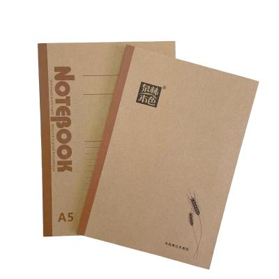 China Custom Perfect Logo Kraft Paper A5 Hardcover Binding Writing Composition Journal Notebook for sale