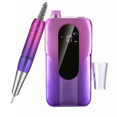 China High Speed ​​Professional E Folder Nail Polisher Machine 35000rpm Cordless Portable Electric Nail Drill Rechargeable for sale