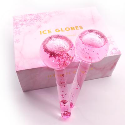 China Firming Beauty Tighten Skin Pores 2PC Facial Roller Tools Ice Cooling Face Massage Ice Globes for sale